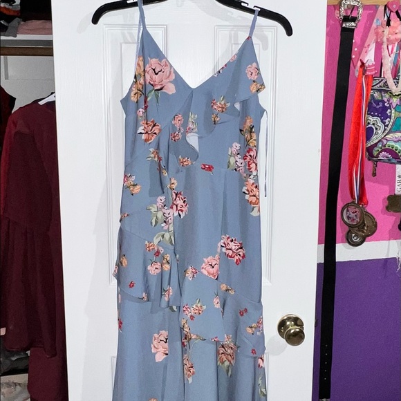 Keepsake Blue Scatter Floral Evolve Midi Dress - Picture 3 of 6